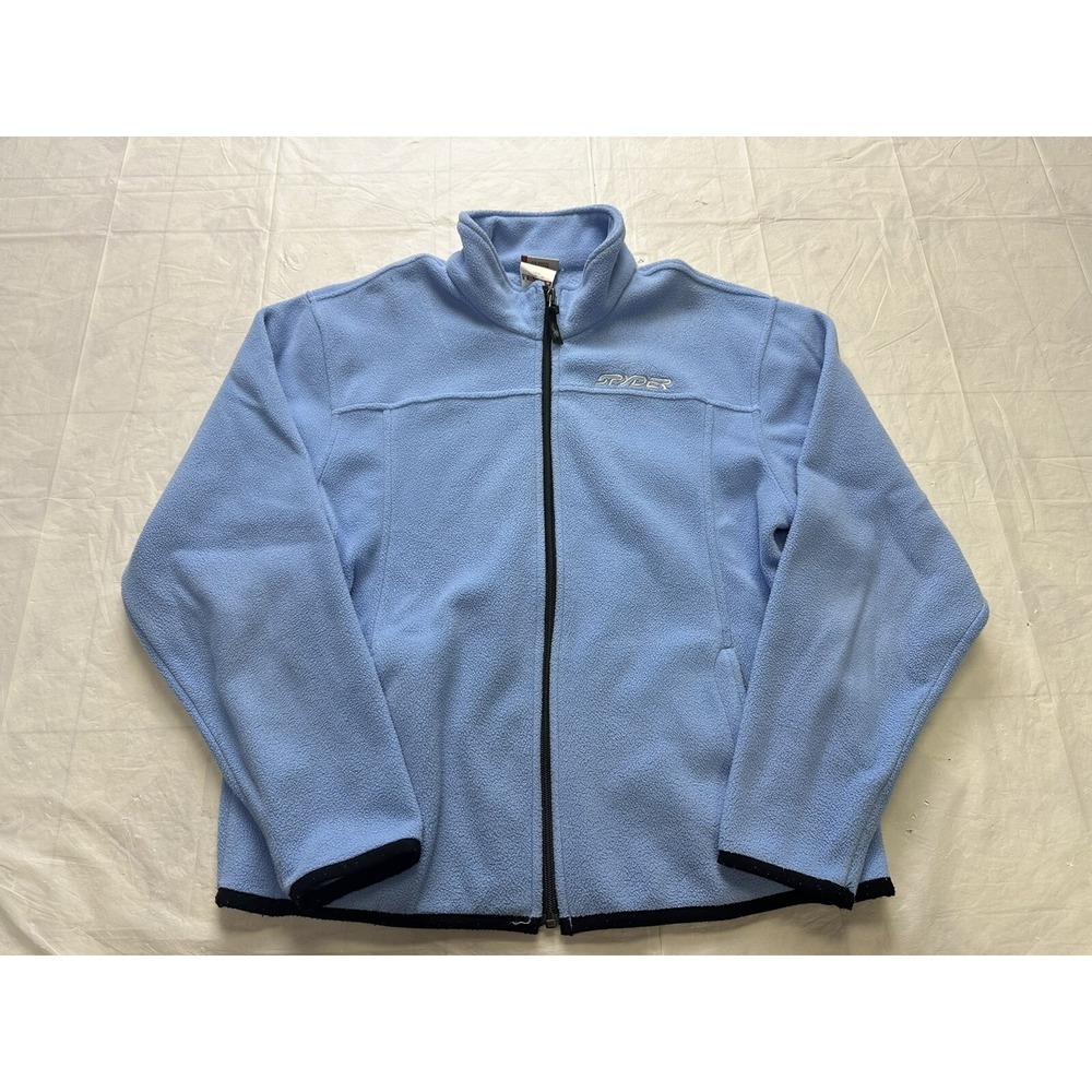 Spyder Fleece Full zip jacket - Women's Large Light Blue EUC